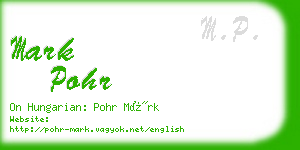 mark pohr business card